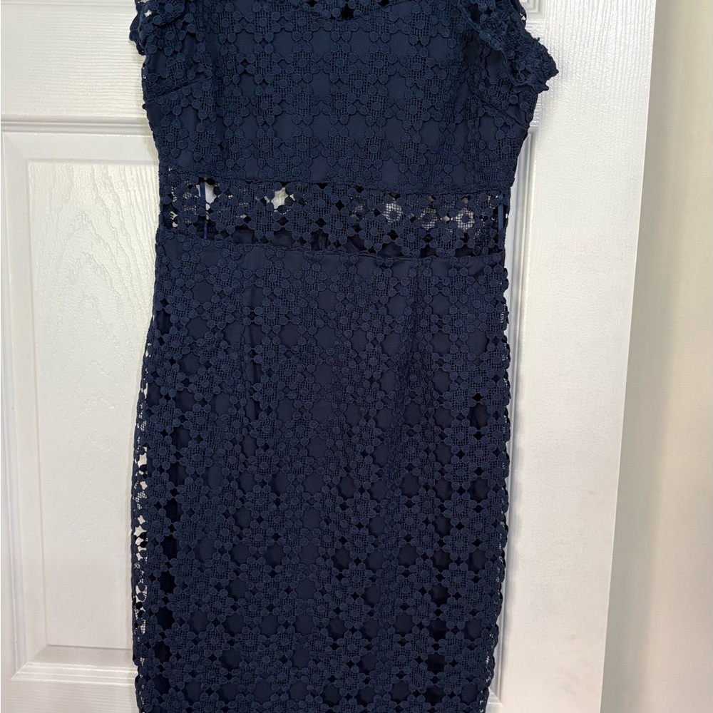 Petal & Pup Navy Lace Midi Dress